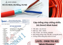 Cáp chống cháy chống nhiễu 2x1.5 Altek Kabel Hà Nội, Đà Nẵng, Hồ Chí Minh