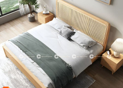 Giường Ngủ Gỗ Sồi Tự Nhiên Cao Cấp, Sang Trọng - GNTN042