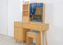 BÀN TRANG ĐIỂM GỖ MDF MELAMINE MÀU VÀNG VÂN GỖ SỒI CAO CẤP