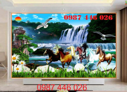Gạch tranh ốp tường 3d phòng khách HP9722
