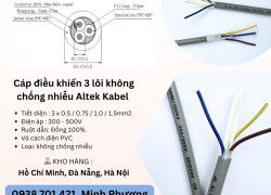 Cáp điều khiển 3 lõi không chống nhiễu Altek Kabel Đà Nẵng, Hà Nội, Hồ Chí Minh