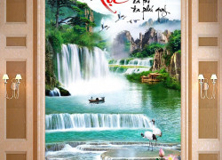 Gạch ốp tường tranh gạch thác nước 3d đẹp HP9745