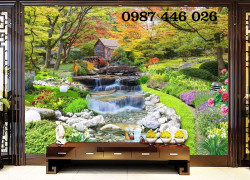 Gạch tranh thác nước, tranh ốp tường đẹp