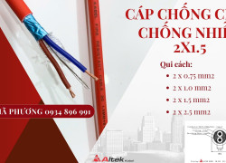 Cáp Chống Cháy Chống Nhiễu 2x1.5 mm2 Chuẩn BS6387, IEC 60331 Hồ Chí Minh