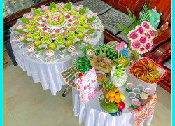 Mâm Cúng Mụ Màu Hồng - Dịu Dàng Bình An Cho Bé Yêu