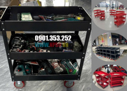 xe đẩy đa năng 3 ngăn cho gara, nhà xưởng
