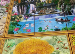 Gạch in tranh phòng khách 3d đẹp HP977