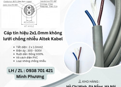 Cáp tín hiệu 2x1.0mm không lưới chống nhiễu Altek Kabel Đà Nẵng, Hà Nội, Bình Định