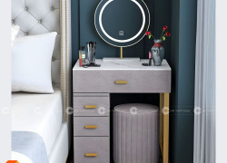 Bàn Trang Điểm Gỗ Công Nghiệp MDF Màu Xám Sang Trọng - BTD07