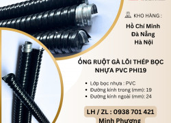 Ống ruột gà lõi thép bọc nhựa PVC Phi19 Đà Nẵng, Hà Nội, Quảng Nam