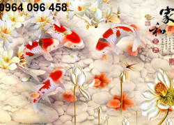Tranh gạch 3d cá chép - gạch tranh 3d cá chép - SNB61