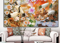 Tranh gạch 3d trang trí phòng khách đẹp - XMN84