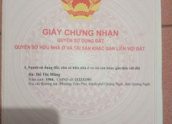Cần bán nhanh lô đất đẹp, vị trí đắc địa tại trung tâm xã Tịnh Ấn Tây, Thành phố Quảng Ngãi.