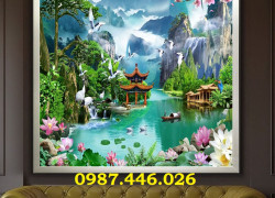 Gạch ốp tường, tranh gạch thác nước HP)88