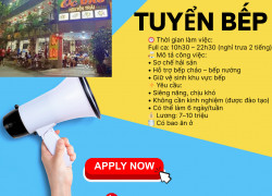 TUYỂN PHỤ BẾP – ỐC ĐÀO (QUẬN 1)