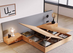 Giường Ngủ Gỗ Công Nghiệp Thiết Kế Sát Đất Chịu Lực Tốt