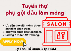 Cần 2 thơ phụ biết gôi đầu làm móng