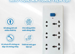 Ổ cắm di động MPE AM6S 3 ổ cắm đa năng 3 ổ cắm 2 chấu