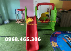 cầu trượt gấu mầm non, cầu trượt trẻ em