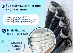 Ống ruột gà lõi thép bọc nhựa PVC phi 25 Đà Nẵng, Quảng Ngãi, Huế
