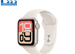 Apple Watch SE 3 GPS 5G 40mm Viền nhôm dây cao su S/M (Ánh sao – Dây trắng) MEP64SA/A