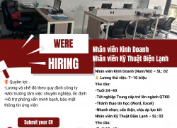 TUYỂN NVKD VÀ KỸ THUẬT ĐIỆN LẠNH