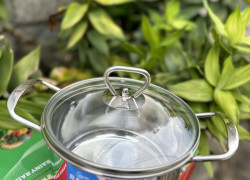 Nồi inox 1 đáy  Rainy nắp Kính 18  RNN1-186DK