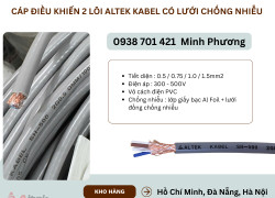 Cáp điều khiển 2 lõi Altek Kabel có lưới chống nhiễu Đà Nẵng, Quảng Bình, Khánh Hòa