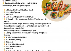 TUYỂN DỤNG – BÁNH MÌ XÔI MẶN CHẢO CHẤM MÁ BA