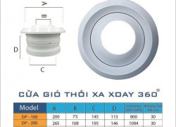 Miệng gió thổi xa xoay 360° độ DP150