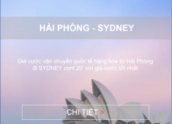 Giá cước vận chuyển hàng cont từ Hải Phòng đi Sydney