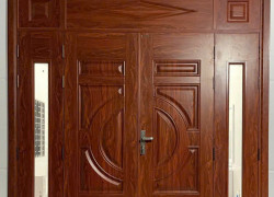 Cửa thép vân gỗ tại Đồng Tháp – Cửa chính chịu nắng, mưa 2