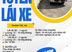TUYỂN 2 LÁI XE – LÀM VIỆC THANH TRÌ, HN (B2 & C)