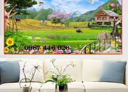 Gach ốp tường tranh gạch phong cảnh đẹp HP0882