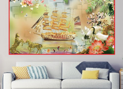 Tranh gạch men thuyền buồm HP97273