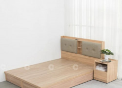 Giường Ngủ Gỗ Công Nghiệp Có Bọc Nệm Đầu Giường