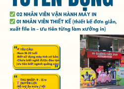 TUYỂN NAM NV VẬN HÀNH MÁY IN & NHÂN VIÊN THIẾT KẾ