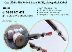 Cáp điều khiển RS485 1 pair 18/22/24awg Altek Kabel Quảng Bình, Đà Nẵng, Phú Yên