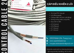 Cáp điều khiển RVVP/CXV 2x0.5, 2x0.75, 2x1.0, 2x1.5 Hà Nội, Đà Nẵng, HCM