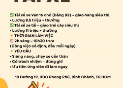 CÔNG TY MINH ANH – TUYỂN TÀI XẾ GIAO HÀNG