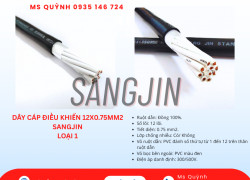 Cáp điều khiển Sangjin DVV 12x0.5, 12x0.75, 12x1.25, 12x1.5 Sài Gòn