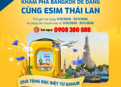 Bay Bangkok cùng Vietravel Airlines – Nhận ngay eSIM Thái Lan miễn phí