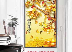 Gạch ốp tường tranh cây tiền vàng