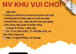 TUYỂN NHÂN VIÊN KHU VUI CHƠI – TÂN PHÚ 