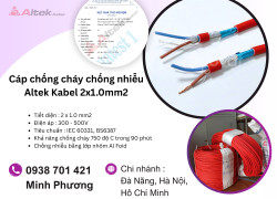 Cáp chống cháy chống nhiễu Altek Kabel 2x1.0mm2 chính hãng Đà Nẵng, Huế, Gia Lai