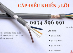 CÁP ĐIỀU KHIỂN 3 LÕI GIAO NGAY KHÁNH HÒA, GIA LAI, BÌNH ĐỊNH