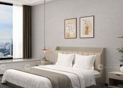 Giường Ngủ Gỗ Công Nghiệp Có Nệm Bọc Đầu Giường