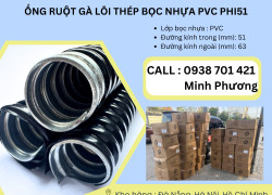 Ống ruột gà lõi thép bọc nhựa Pvc phi 51 Đà Nẵng, Quảng Ngãi, Quảng Trị