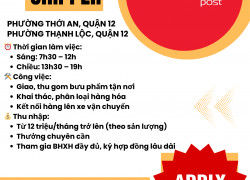 VIETTELPOST TUYỂN NHÂN VIÊN TUYẾN NHẬN HÀNG Q12