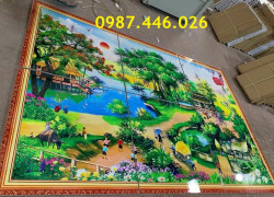 Tranh gạch men làng quê HP8161